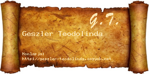Geszler Teodolinda névjegykártya